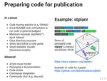 Creating and Sharing Code for Reproducible Research and Scalable Impact