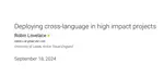 Spatial Data Sciences across the Languages (SDSL) 2024